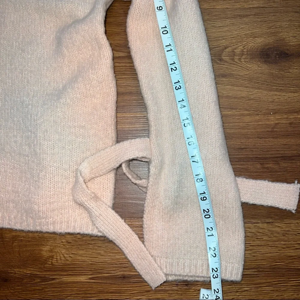 Fashion Nova Pink Bell Sleeve Tie Sweater Size Small